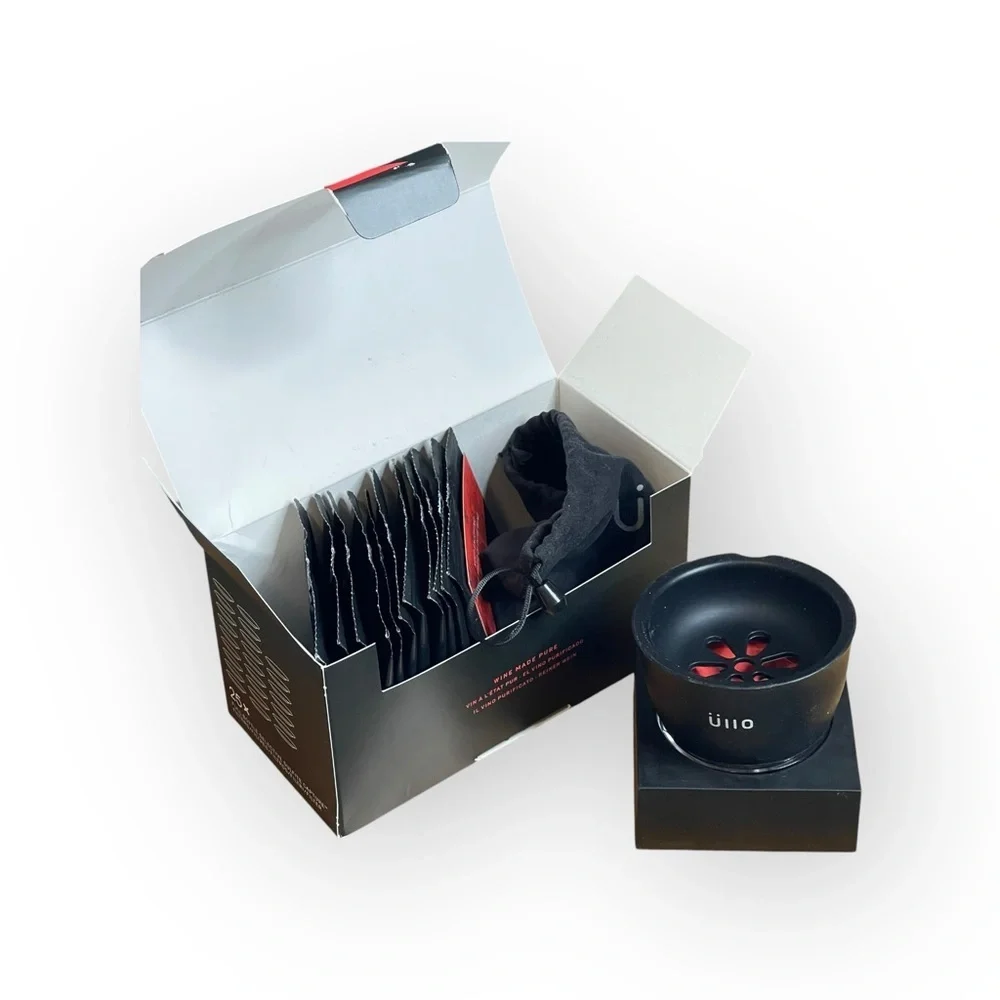 Üllo ❂ Wine Purifier and Filters ❂ Black ❂ Purifier + 11 Full Bottles Filters ❂